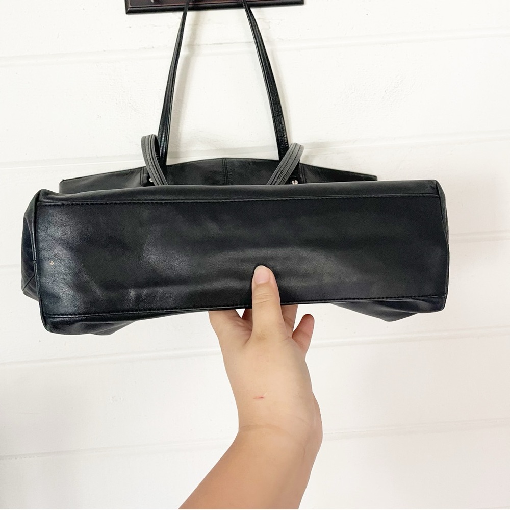 Coach Laura Signature Embossed Black Leather Tote Bag - Picture 4 of 9
